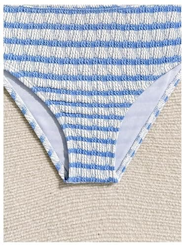 RoseSeek Girl's Tie Dye Smocked 2 Piece Swimwear Sets Backless Halter Bikini Cute Brief Bathing Suit thumbnail 4