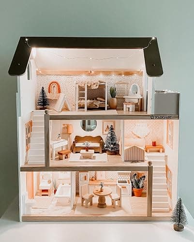 KidKraft Chelsea Doll Cottage Wooden Dollhouse with 16 Accessories, Working Shutters, for 5-Inch Dolls thumbnail 8