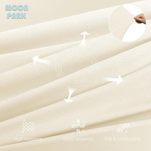 MOON PARK Pregnancy Pillows for Sleeping - U Shaped Full Body Maternity Pillow with Removable Cover - Support for Back, Legs, Belly, HIPS - 57 Inch - Ivory - Cooling Cover thumbnail 6