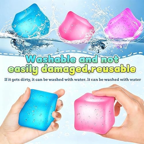 Premium Big Block Cube,Cube Squishy Stress Relief Toys,Ice Cube SqueezeToy,Adults Sensory Fidget for Stress Relief,Focus(Blue) thumbnail 5