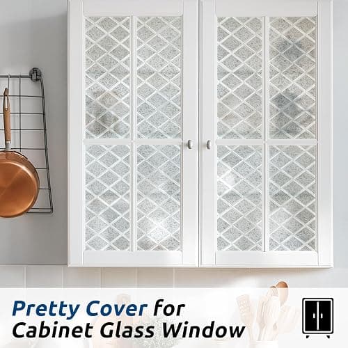 rabbitgoo Window Privacy Film, Decorative Privacy Window Film Sun Blocking, Frosted Glass Cling for Home Door, Non-Adhesive Static Cling Sticker Covering Heat Blocker, Clear, 17.5" x 78.7" thumbnail 9