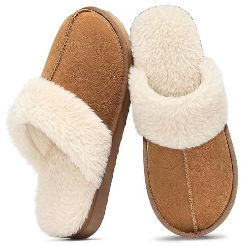 Litfun Women's Fuzzy Memory Foam Slippers Fluffy Winter House Shoes Indoor and Outdoor - Image 1