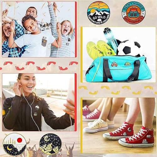 30 Pack Outdoor Enamel Pin Backpack Aesthetic Enamel Pin Set Natural Button Pins Vintage Lapel Pins Camping Pins thumbnail 2