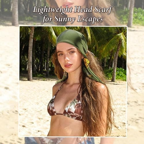 Vylxuxa Large Square Head Scarf Bandana - 35" Satin Hair Scarf for Women Like Silk Scarf Fashion Hair Wrapping thumbnail 3