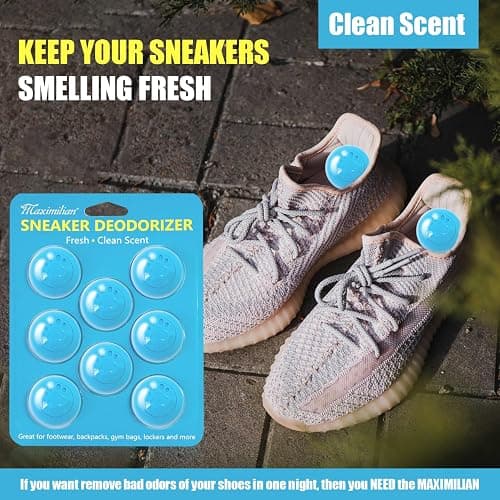 MAXIMILIAN Shoe Deodorizer Balls 8pcs Professional Shoe Fresheners Balls Foot Odor Eliminator Odor-Fighting Freshener for Neutralizing Odor and Refreshing Sneaker Shoes, Wardrobe, Bags, Blue thumbnail 4