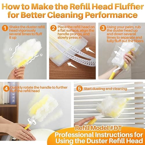 JOYMOOP Disposable Electrostatic Duster for Cleaning, with 2 Handles & 24 Ct Yellow Heavy Duty Refills for Swiffer Feather Duster, Household Cleaning Tool for Electronics, Dusting Furniture, Blinds thumbnail 4