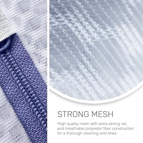 Mesh Laundry Bags for Delicates – 2 XLarge Durable Net with Anti Rust Zipper, Hanging Loop-Garment Safe Wash Bags and Organizer for Washing Machine, Lingerie, Jacket, Bra, Shoes, Sweater, Travel. thumbnail 3