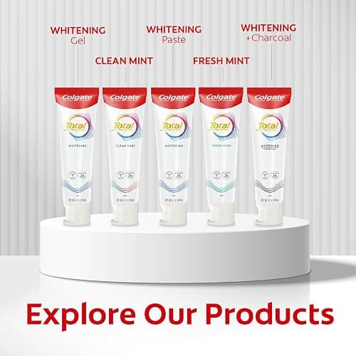 Colgate Total Whitening Toothpaste Paste, 5.1 oz, 4 Pack, Fluoride, Antibacterial, for Plaque, Gingivitis, Sensitivity, Stain Removal, Clinically Proven, Mint, Teeth Whitening, Stannous Fluoride thumbnail 13