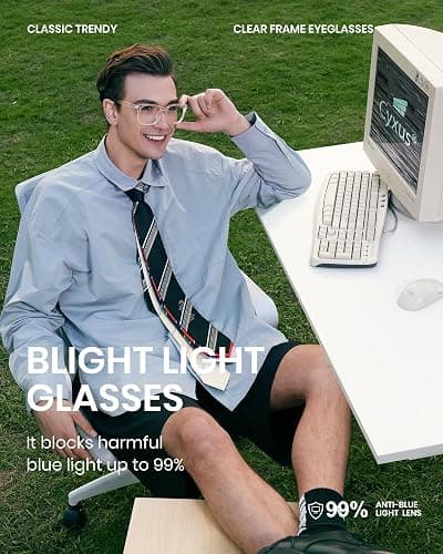 Cyxus Blue Light Glasses for Men Women Reduce Eye Strain UV Blocking for Computer Screen 8082 thumbnail 4
