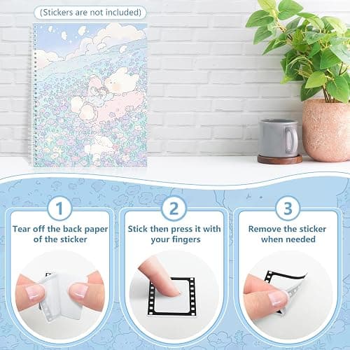 YUATCYA Large Sticker Collecting Book Storage Album 8.5 x 11 Inch Reusable Stickers Organizer Collection Notebook with 40 Sheets Blank Release Paper Letter Size (Hillside) thumbnail 6