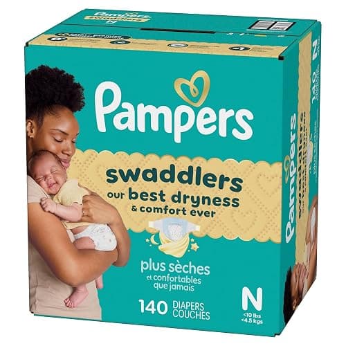 Pampers Swaddlers Diapers, Size 0 (up to 10 lbs), 140 Count, Absorbent, Keeps Baby Dry and Comfortable, Skin Safe Disposable Baby Diaper (Packaging May Vary) thumbnail 16