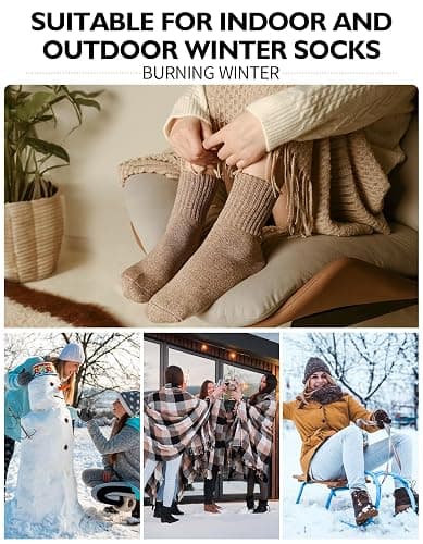 CLOSEMATE Womens Thick Full Cushioned Thermal Warm Boot Socks for Winter 3 Pairs thumbnail 6
