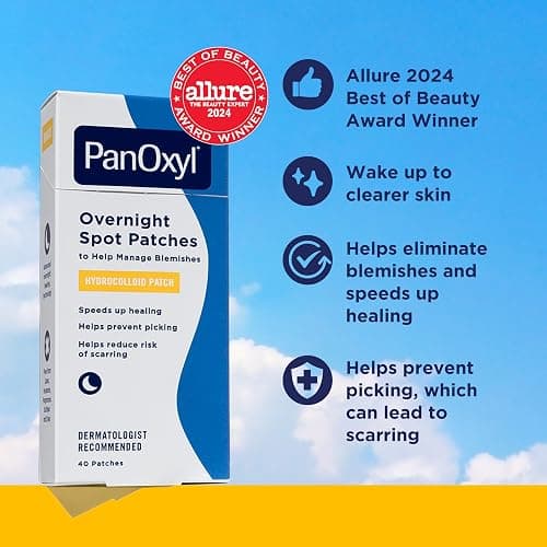 PanOxyl PM Overnight Spot Patches, Advanced Hydrocolloid Healing Technology, Fragrance Free, 40 Count Pack of 1 - 40 Count thumbnail 4