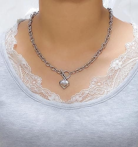 pichuxiu Heart Necklace for Women 18k Gold/Silver Dainty Heart Charm Chain Jewelry Love Pendant Choker Stainless Steel Bible Verse Birthday Christmas Minimalist Elegant Gift for Her thumbnail 5