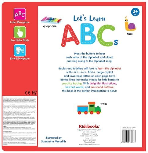 Let’s Learn ABCs – Interactive Toddler Sound Book with 27 Buttons | Tracing, Alphabet Song, Children's Board Book | Learn Letters & First Words | Fun Learning Activities for Boys & Girls thumbnail 2
