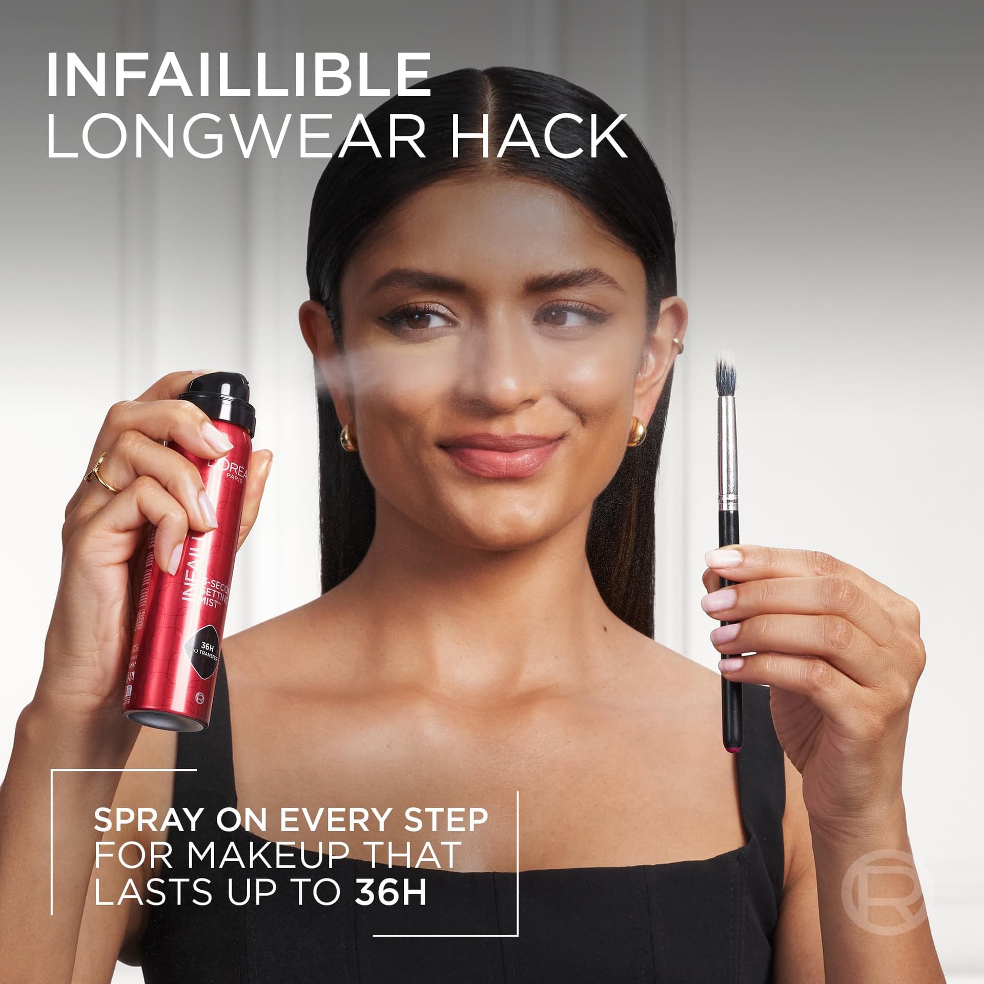 L'Oreal Paris Setting Spray Jumbo, Infallible 3-Second Jumbo Size Makeup Setting Mist for Face, Up To 36 Hour Makeup Wear, Fixing Spray, Waterproof and Sweatproof, Transfer-proof and Non-sticky,150ml thumbnail 6