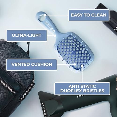 FHI Heat UNbrush Mini Detangler Brush for Pain-Free Brushing on All Wet or Dry Hair Types — Durable Duoflex Anti-Static Bristles, Lightweight Handle, Vented Mini Hair Brush thumbnail 7