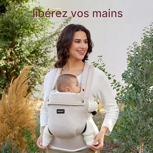 Momcozy Porte-bébé - Ergonomique, confortable et léger, adapté aux bébés de 3 à 20 kg, facile à enfiler, idéal pour une parentalité mains libres, Kaki thumbnail 2