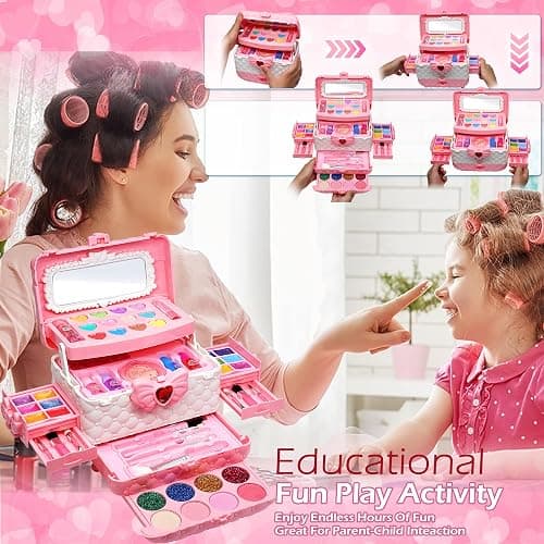 Kids Makeup Sets for Girls - Kids Makeup Sets for Girls 3-4,Play Make Up Kit,Maquillaje para Niñas, Best Toys for Little Girl,Princess Toddler Kid Stuff, Ages456789 10-12 Year Old Girl Birthday Gifts thumbnail 5