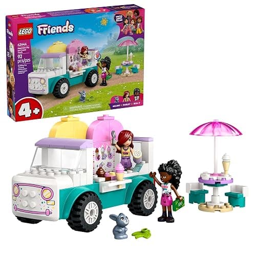 LEGO Friends Heartlake City Ice Cream Truck Toy - Building Toy Pretend Play Set for Kids, Girls and Boys, Ages 4+ - Preschool Building Blocks with 2 Minidolls and Rabbit Figure - 42644 - Image 1