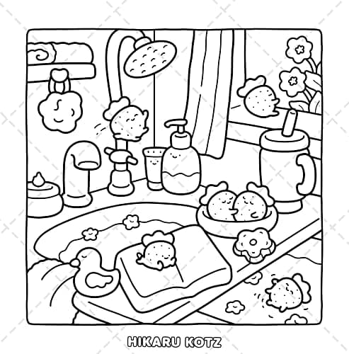Tiny Corner: Cute and Cozy Coloring Book for Adults and Teens thumbnail 6