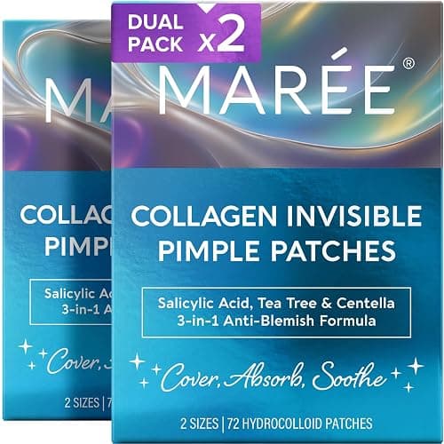 MAREE Invisible Pimple Patches 2 PACK - Clear Pimple Patches for Face - Hydrocolloid Acne Patches Anti Blemish - Zit Stickers for Face - Parches Para Acne - Pinple Zit Pimple Stickers - 144 Dots - Image 1