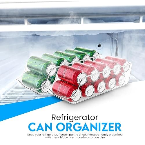 Utopia Kitchen Soda Can Organizer and Dispenser for Refrigerator/Pantry - Durable Can Storage Organizer Fridge & Kitchen Organization - (Clear, Set of 2) thumbnail 3