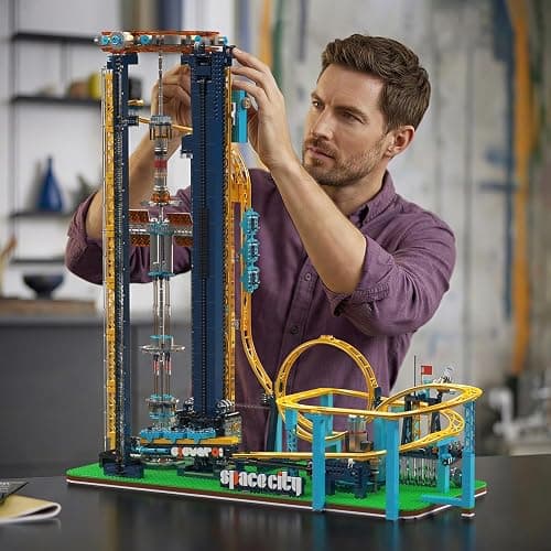 Mould King Loop Coaster Building Kit, Large Amusement Park Roller Coaster Model Set with Passenger Train and Motors, Creative Gift for Adults, 3118 PCS thumbnail 2