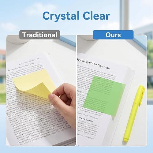 Rarler 12 Boxes of Transparent Pull-Out Sticky Notes (960 Sheets Total) - Office Stationery Work Accessories with Strong Adhesion, No Residue, 50 Reuses Per Sheet, Suitable for Office Work thumbnail 3