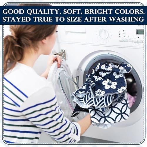 Noveread 36 Pack Japanese Reusable Cleaning Cloths Washable Cotton Kitchen Towels for Home (Blue) thumbnail 6