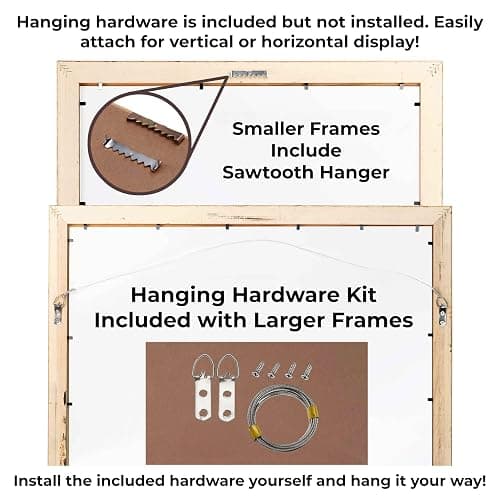 Poster Palooza 10x16 Frame Gold Antique Solid Pine Wood Picture Frame with UV Acrylic Plexiglass, Foam Board Backing & Hanging Hardware Included thumbnail 8