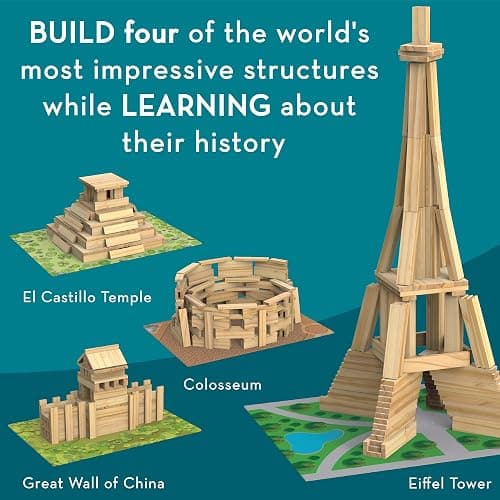 MindWare KEVA Models Monuments - 154 Wooden Building Planks & Step-by-Step Instructions to Build Iconic World Landmarks thumbnail 5