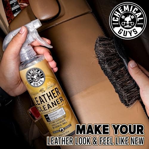 Chemical Guys Colorless and Odorless Leather Cleaner - Safe for Natural, Synthetic, Faux, and Pleather, Car Interior Cleaner, Safe for Furniture, Boots, Apparel, & More - 16 oz thumbnail 3