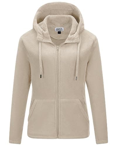 Outdoor Ventures Women's Hooded Polar Fleece Jacket Zip Up with 6 Pockets | Thick, Soft, Warm Sweater, Casual Hoodie Sweatshirt, Lightweight, Insulated Outerwear Coat for Fall, Winter, Hiking, Outdoor - Image 1