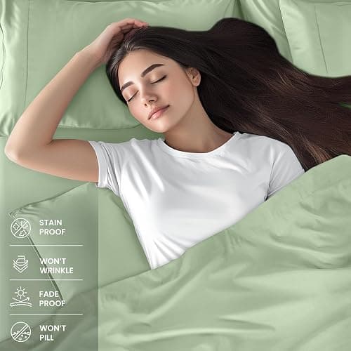 Utopia Bedding Full Sheet Set – 4 Piece Bed Sheets for Full Size Bed, Soft and Breathable Microfiber, Includes 1 Fitted Sheet, 1 Flat Sheet and 2 Pillowcases (Sage) thumbnail 4