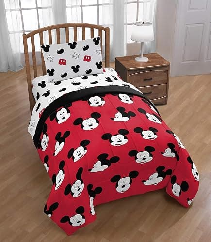 Jay Franco Disney Mickey Mouse Cute Faces 4 Piece Twin Bed Set - Includes Comforter & Sheet Set - Super Soft Fade Resistant Polyester - (Official Disney Product) thumbnail 2