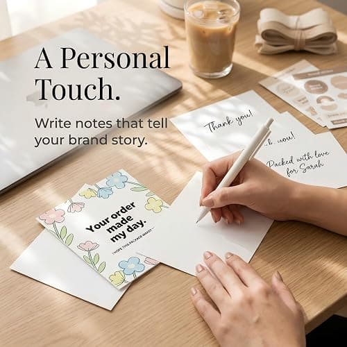 WTYONZEL 160Pcs Thank You Cards Small Business, Floral Design Packaging Supplies Your Order Made My Day for Business Owners, Shop, Online Retailers,3"x3.5" thumbnail 6