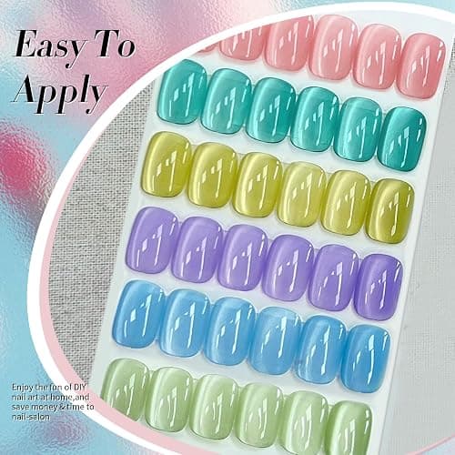 Born Pretty Magnetic Gel Nail Polish Pastel Water Light Cat Magnetic Eye Gel Jelly Glass Crystal Nail Polish Glitter Shimmer Auroras Magnetic Gel Nail Art Manicure Kit 6PCS thumbnail 9