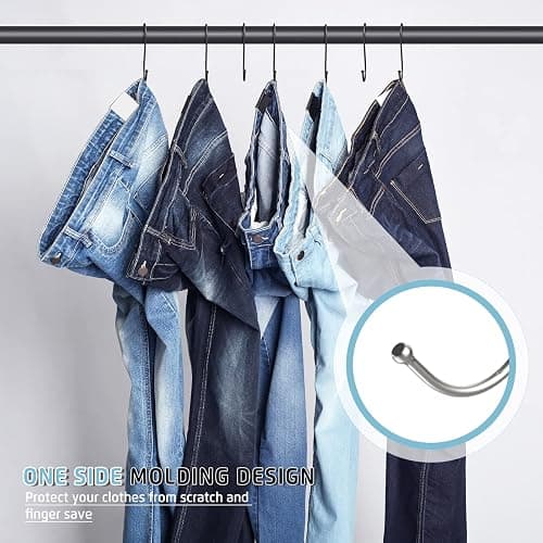 RELBRO Small S Hooks, 3.7 Inch Metal Hanging Jeans Hooks, Reversible, Heavy Duty, Black, 30 Pcs thumbnail 4
