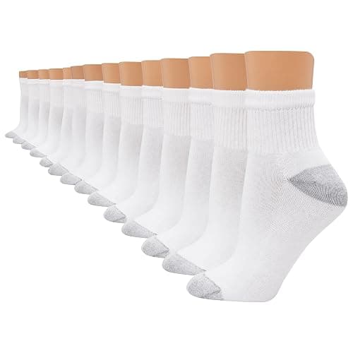 Hanes Women's Ankle, Moisture-Wicking Socks for Women, Cushioned Athletic Ankle Socks, 14-Pack - Image 1