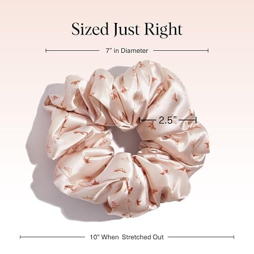 Kitsch & Disney Satin Scrunchies for Women - No Crease Hair Ties for Girls | Big Scrunchies with All Hair Types and Textures, Perfect for Day or Night | Ideal Gifts for Women - 2 Pcs, Desert Crown thumbnail 2