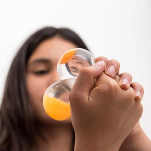 IPIDIPI TOYS Funky Egg Squishy Ball – Clear Egg Yolk Fun Squeeze, Yolk Balls for Kids, Easter Basket Fillers, Squishies Fun Fidget Toy, Stocking Stuffers, Birthday Party Favors – Pack of 4 thumbnail 2