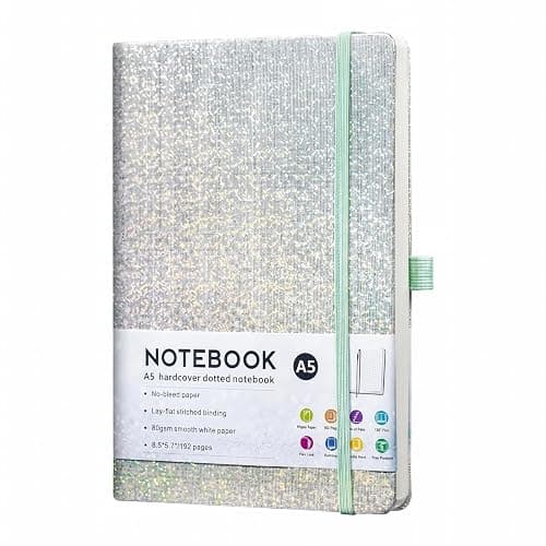 Glitter A5 Lined Notebook Hardcover, Ruled Journal No Bleed Paper Gift | Sparkling Hardcover With 192 Thick Smooth Pages. Lay-Flat Stitched Binding, Pen Loop & Elastic Band. For Daily Use. - Image 1