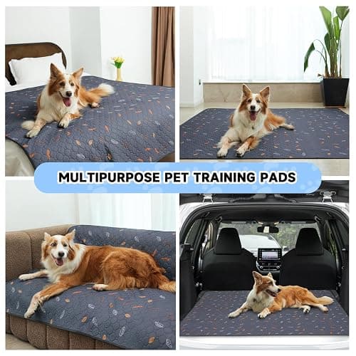 Sunheir 2-Pack Extra Large Reusable Dog Mat for Floor, Dog Playpen, Non-Slip Waterproof Dog Pee Pad, Super Absorbent Washable Pee Pads for Dogs, Pet Whelping Pads, Potty Training - Pink, 36" x 41" thumbnail 6