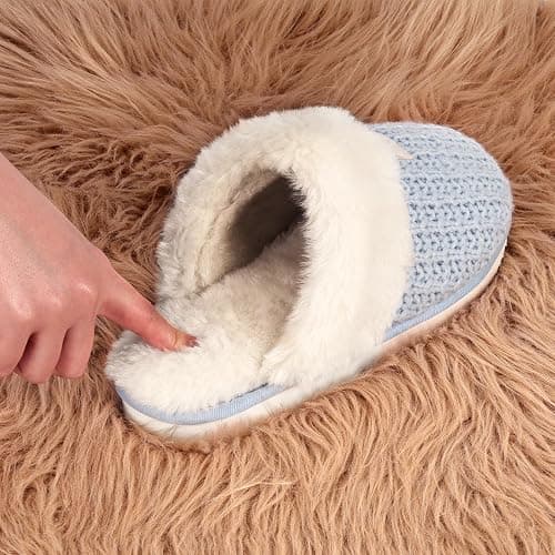 OOW Cozy House Slippers for Women with Memory Foam Soft Warm Fuzzy Slippers Women Home Womens Slipper Shoes for Indoor thumbnail 2