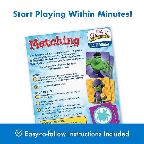 Wonder Forge Marvel Spidey and His Amazing Friends Matching Game - Educational Memory Game for Kids Ages 3+ - Fun for Toddler Boys and Girls Featuring Spiderman and Friends thumbnail 5