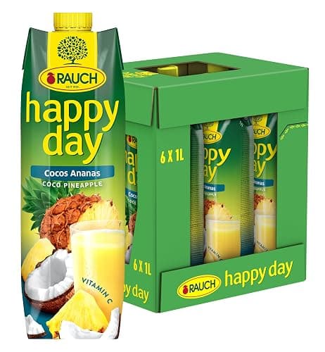 Rauch Happy Day Cocos-Ananas | eine Geschmacksreise in die Karibik | Fruchtsaft aus Ananas und Kokosnusswasser | 6x 1l Tetra Prisma - Image 1