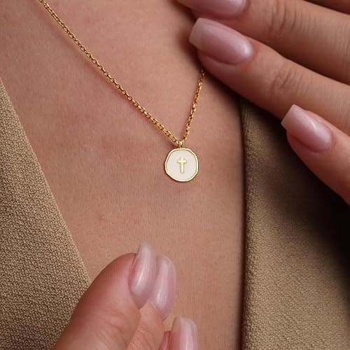 Christian Christmas Gifts for Women Pearl Cross Necklace Faith Based Gifts for Daughter Sister Mom Religious Baptism Catholic Gift Christian Necklace for Granddaughter Grandma Confirmation Communion Easter Jewelry thumbnail 5
