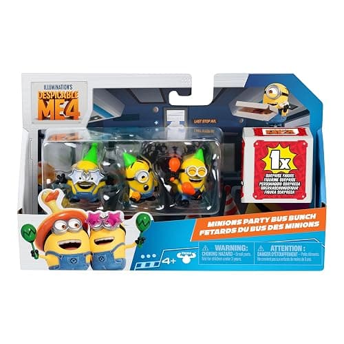 Minions Despicable Me 4-4 Figure Packs Party Bus Bunch | 2 inch Collectible Figures | Pack Has 3 Figures Visible Plus 1 Surprise Figure Hidden thumbnail 2