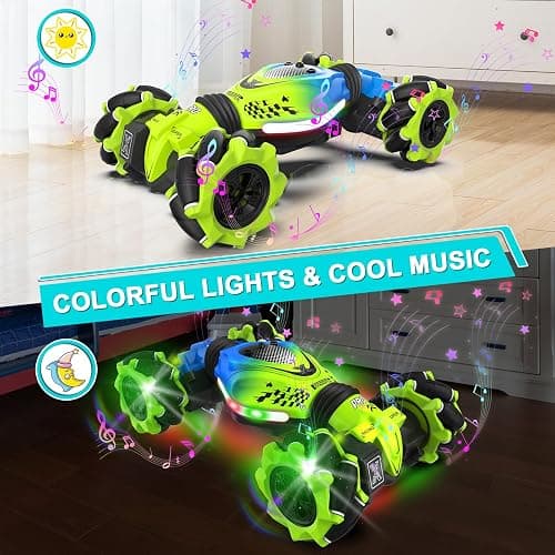 Dysaim Gesture RC Car Hand Controlled Stunt Car for 6-12 yr Boys Girls, 2.4GHz Remote Control Gesture Sensor Toy Drift Twist with Light Music for Kids Birthday Xmas Gift thumbnail 9